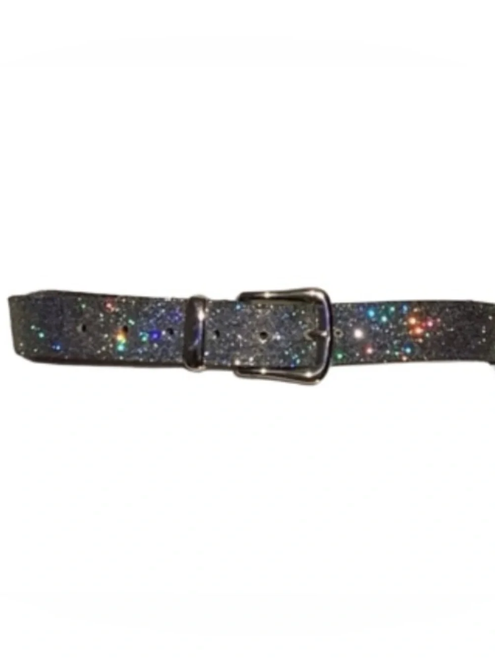 Absolutely fresh vintage 1990 Glitter  Belt - Silver sparkle